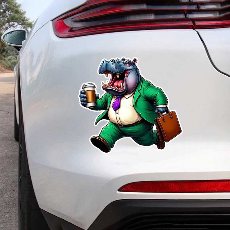 Accessories Laptop - Grappig pak Hippo autosticker waterdicht vinyl
