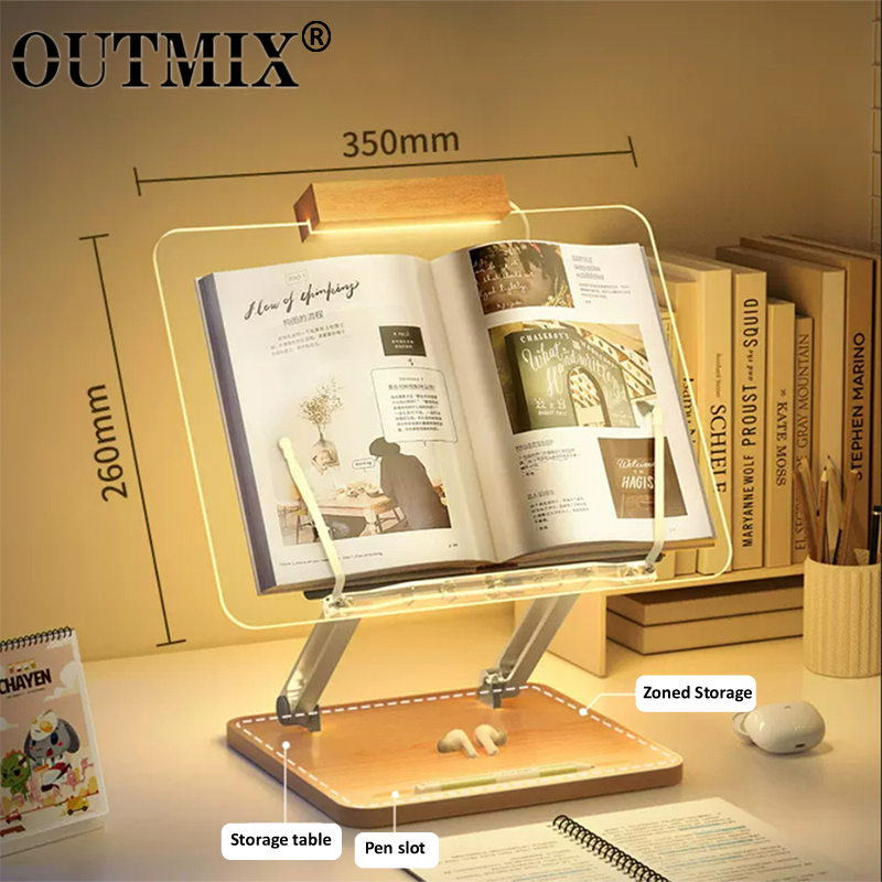 Laptop Accessories For Office - Houten leesstandaard met licht transparant acryl