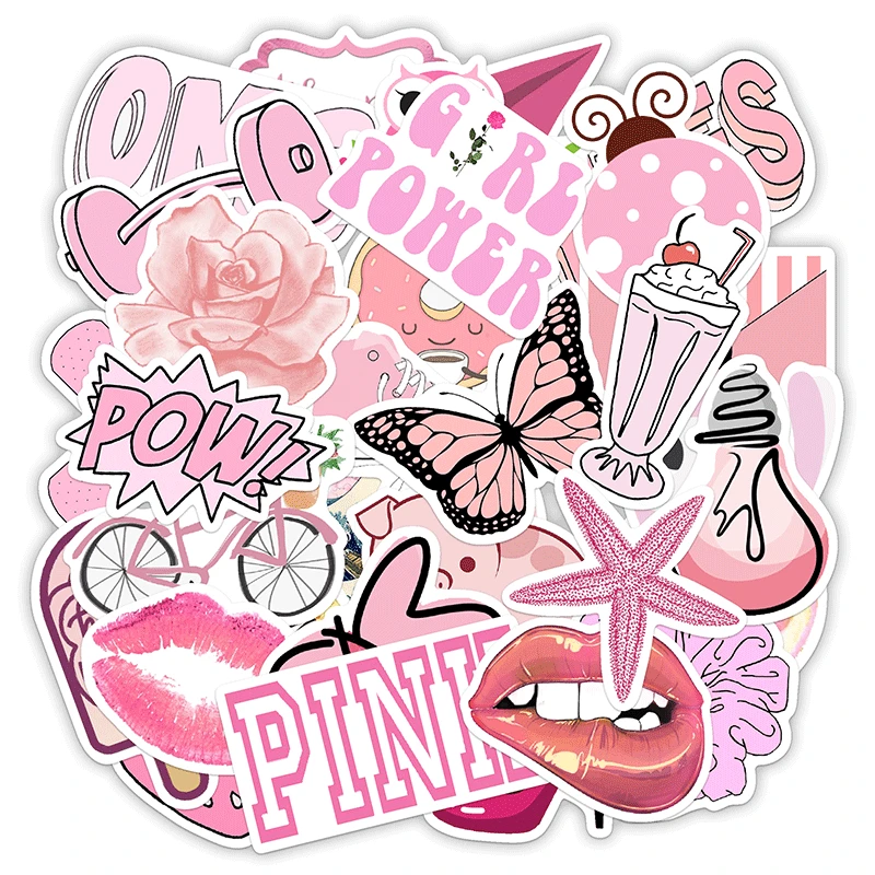 Laptop Accessories Kids - 50 stks/pak Leuke Cartoon VSCO Meisje