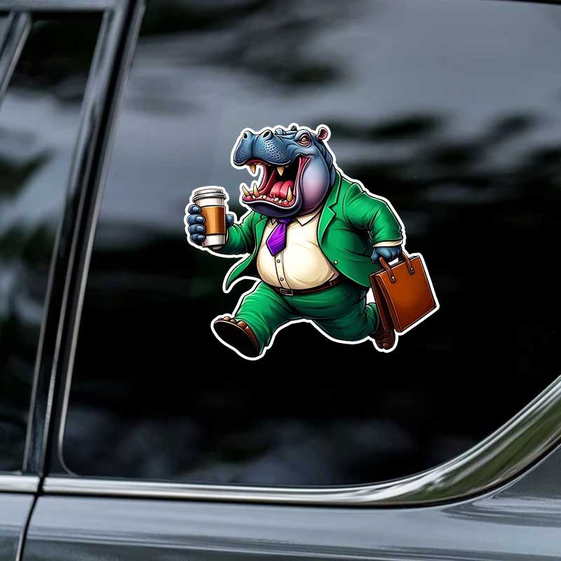 Grappig pak Hippo autosticker  - Accessories Laptop recensie en prijs