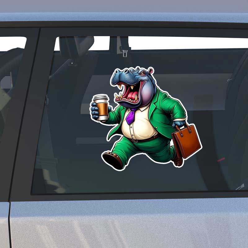 Grappig pak Hippo autosticker  - Accessories Laptop recensie en prijs